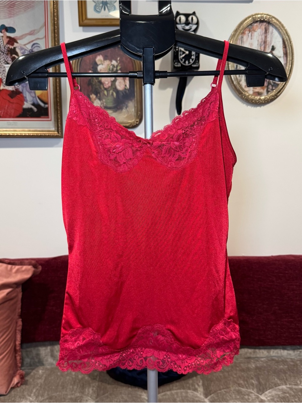 The Limited Red Lace-Trim Camisole